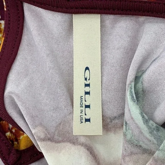 Gilli Maroon w/ Orange & Dusty Pink Floral Dress - Picture 5 of 7